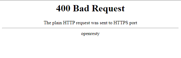 The plain HTTP request was sent to HTTPS port